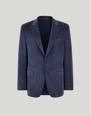 ARCH＆LINE JERSEY BASIC JACKET［145-165cm］ Blue jersey jacket - Canali US