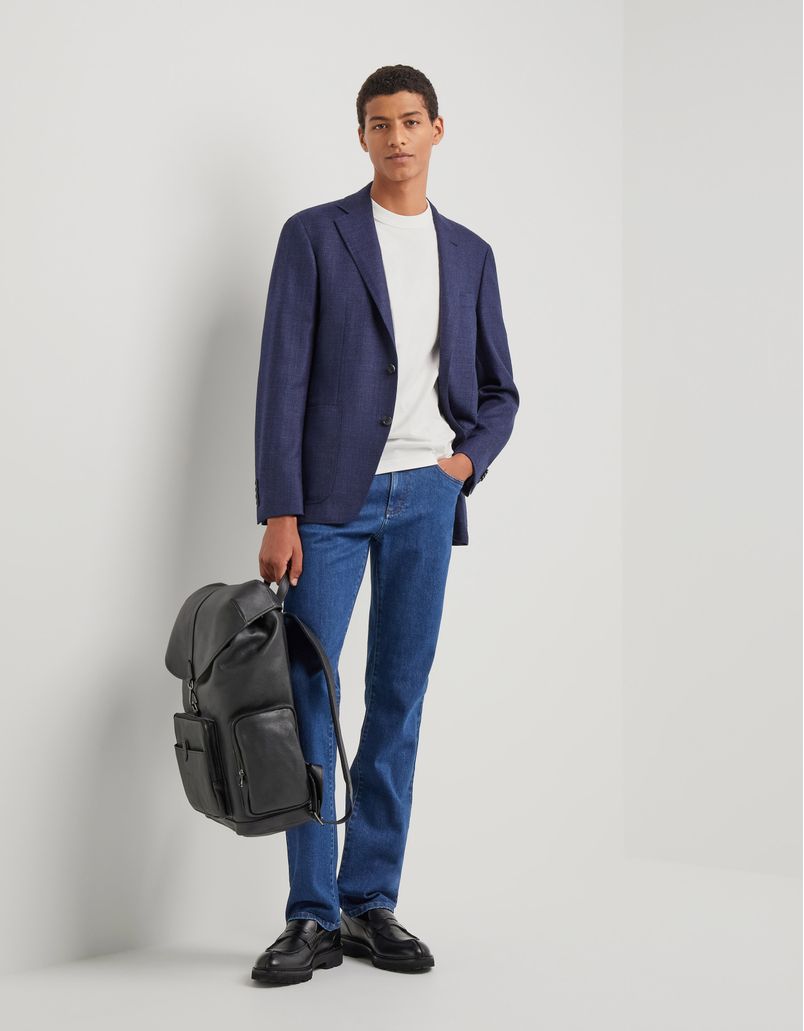 Kei Blue Modern Fit Jacket in Pure Wool