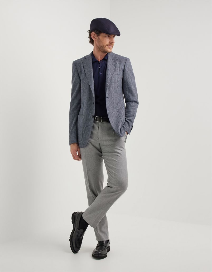 Kei Light Blue Modern Fit Jacket in Pure Wool