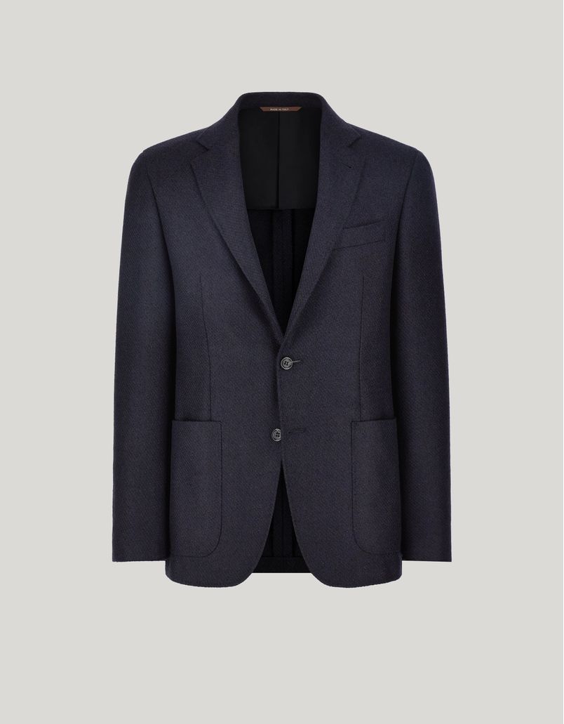 Kei navy blue modern-fit jacket in wool blend