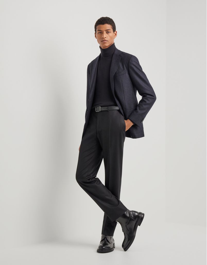 Kei navy blue modern-fit jacket in wool blend