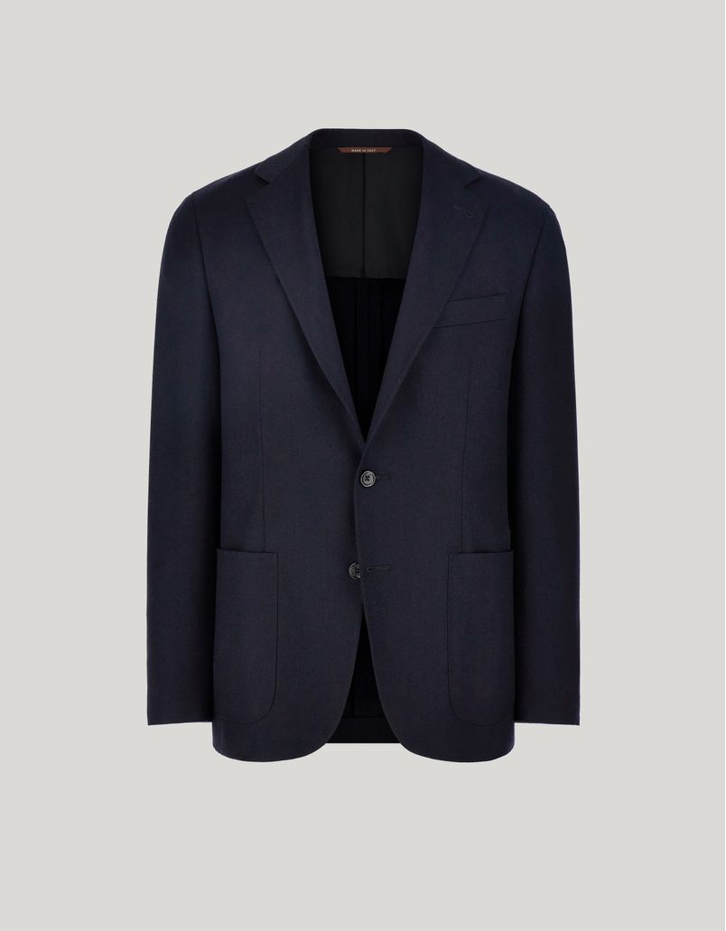 Kei navy blue modern-fit jacket in pure Impeccabile wool